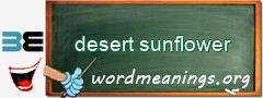 WordMeaning blackboard for desert sunflower